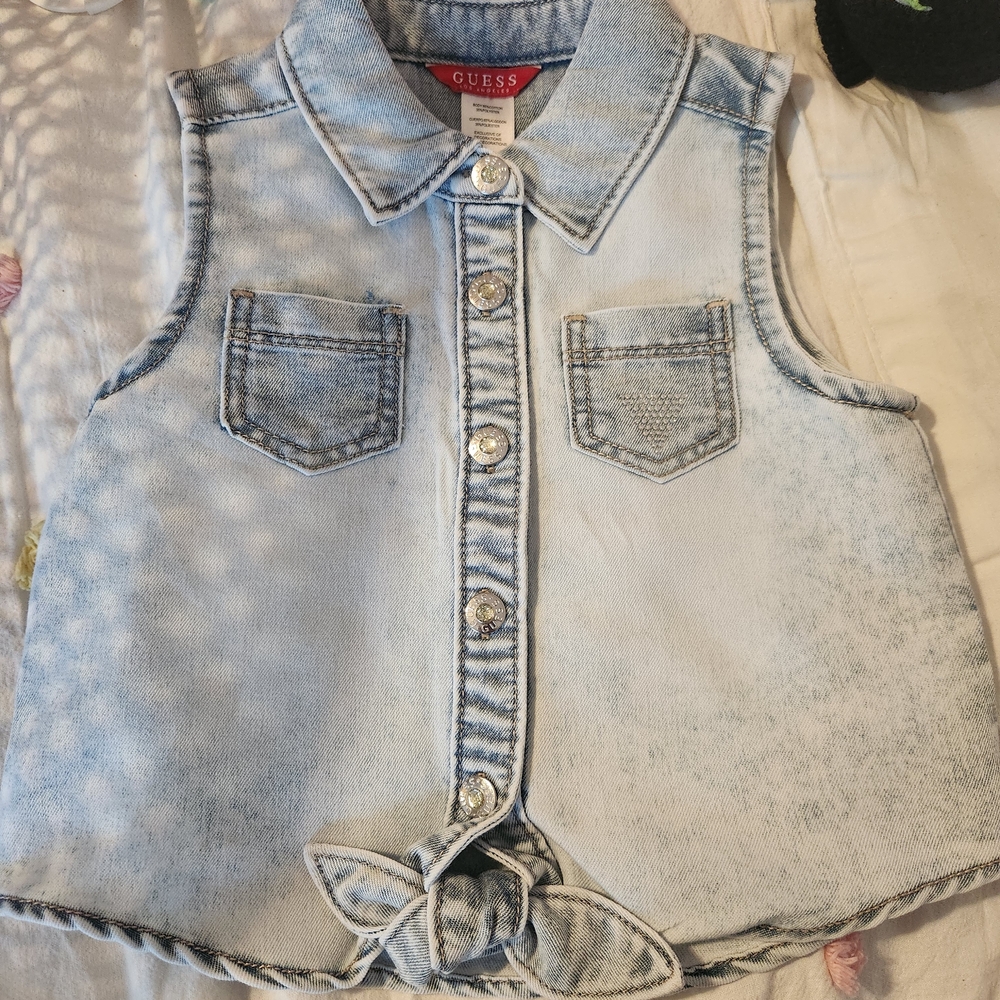 Guess Light Blue Denim Vest